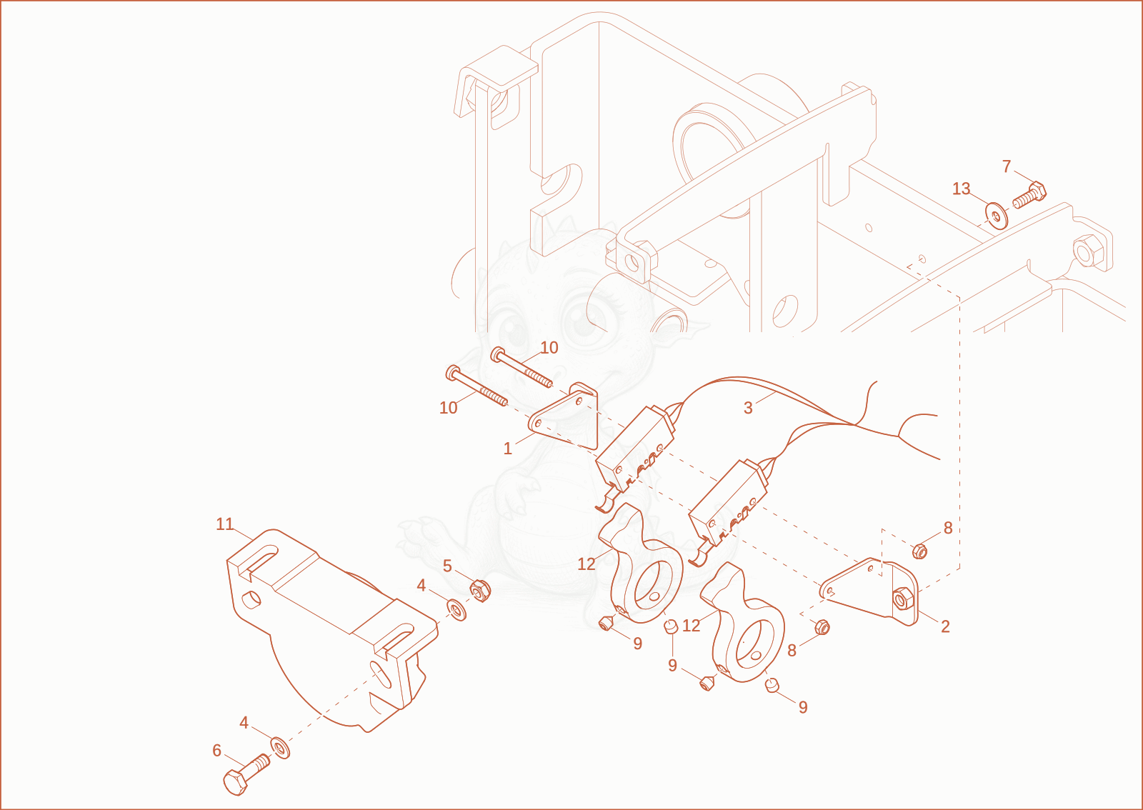 Exploded parts diagram of the driving signal (Option) SPC of a Wacker Neuson ET08, with numbered balloons