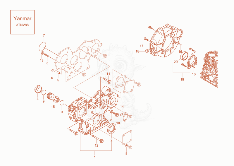 Exploded parts diagram of the SEAL - CRANKSHAFT option of a Wacker Neuson DW30, with numbered balloons