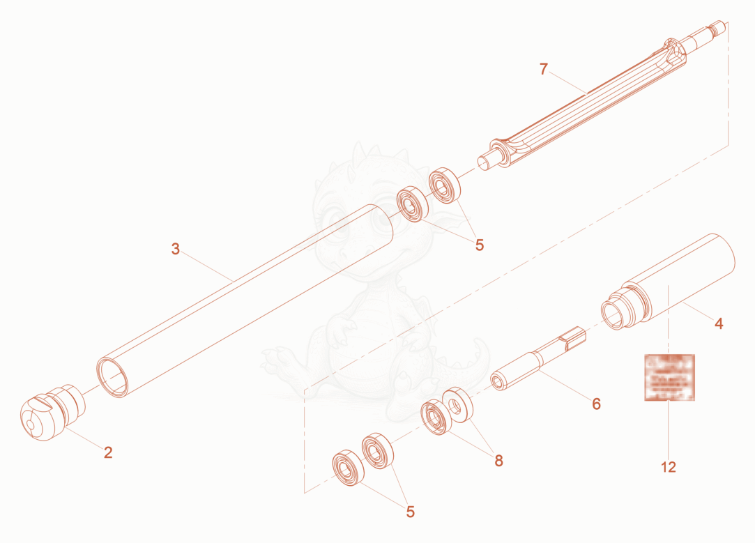 Exploded parts diagram of the Head H 45 of a Wacker Neuson L5000/225ISO, with numbered balloons