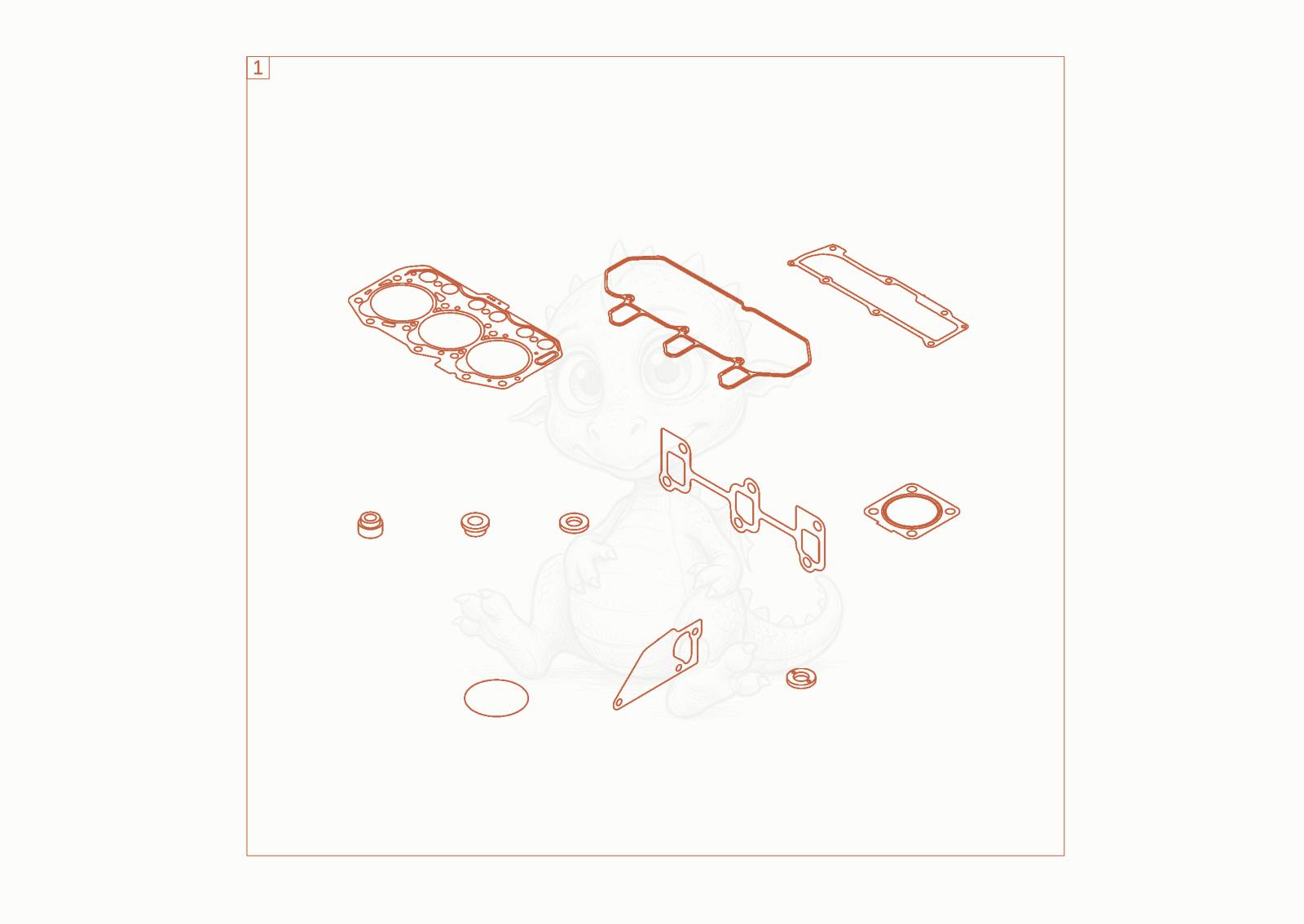 Exploded parts diagram of the seal kit of a Wacker Neuson EZ17-2, with numbered balloons