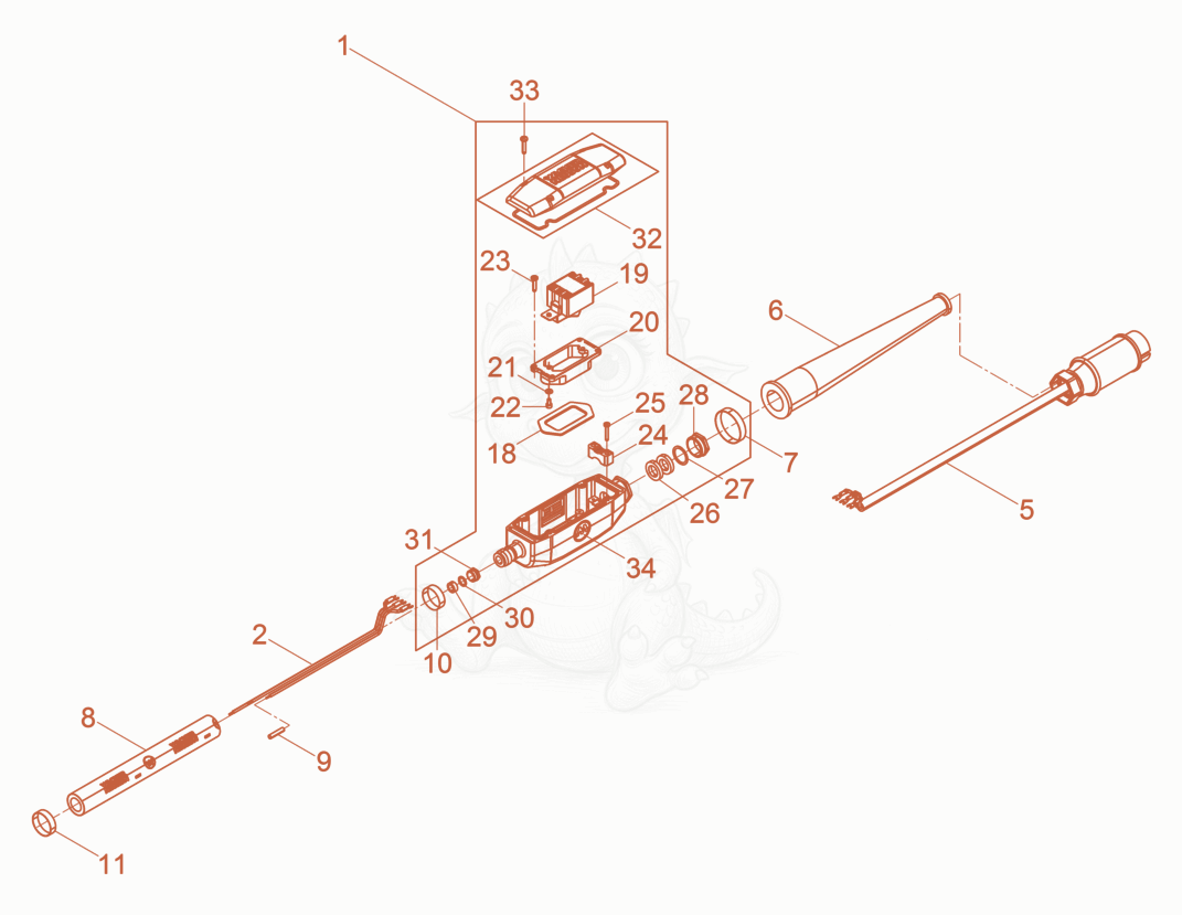 Exploded parts diagram of the Hose connection cpl. of a Wacker Neuson IREN456M, with numbered balloons