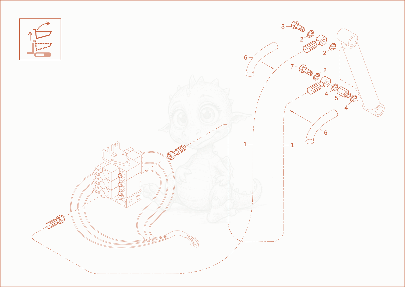 Exploded parts diagram of the TILT CYLINDER INSTALLATION 2 (OPTION) of a Wacker Neuson DT10E, with numbered balloons