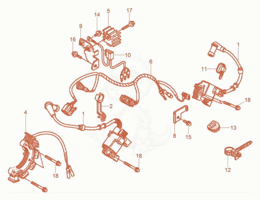 Exploded parts diagram of the Ignition Coil of a Wacker Neuson GS12AI, with numbered balloons
