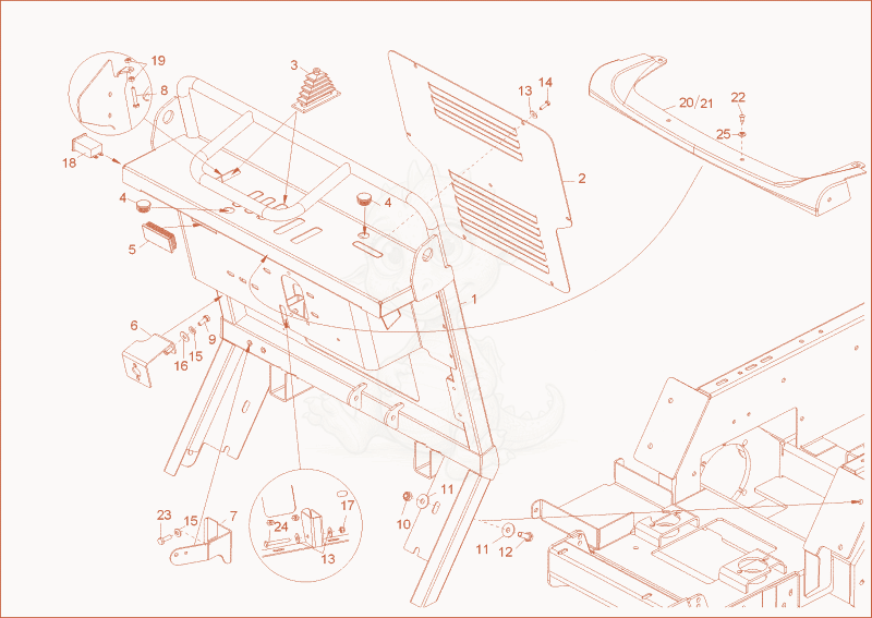 Exploded parts diagram of the pilot stand of a Wacker Neuson DT08PRO, with numbered balloons