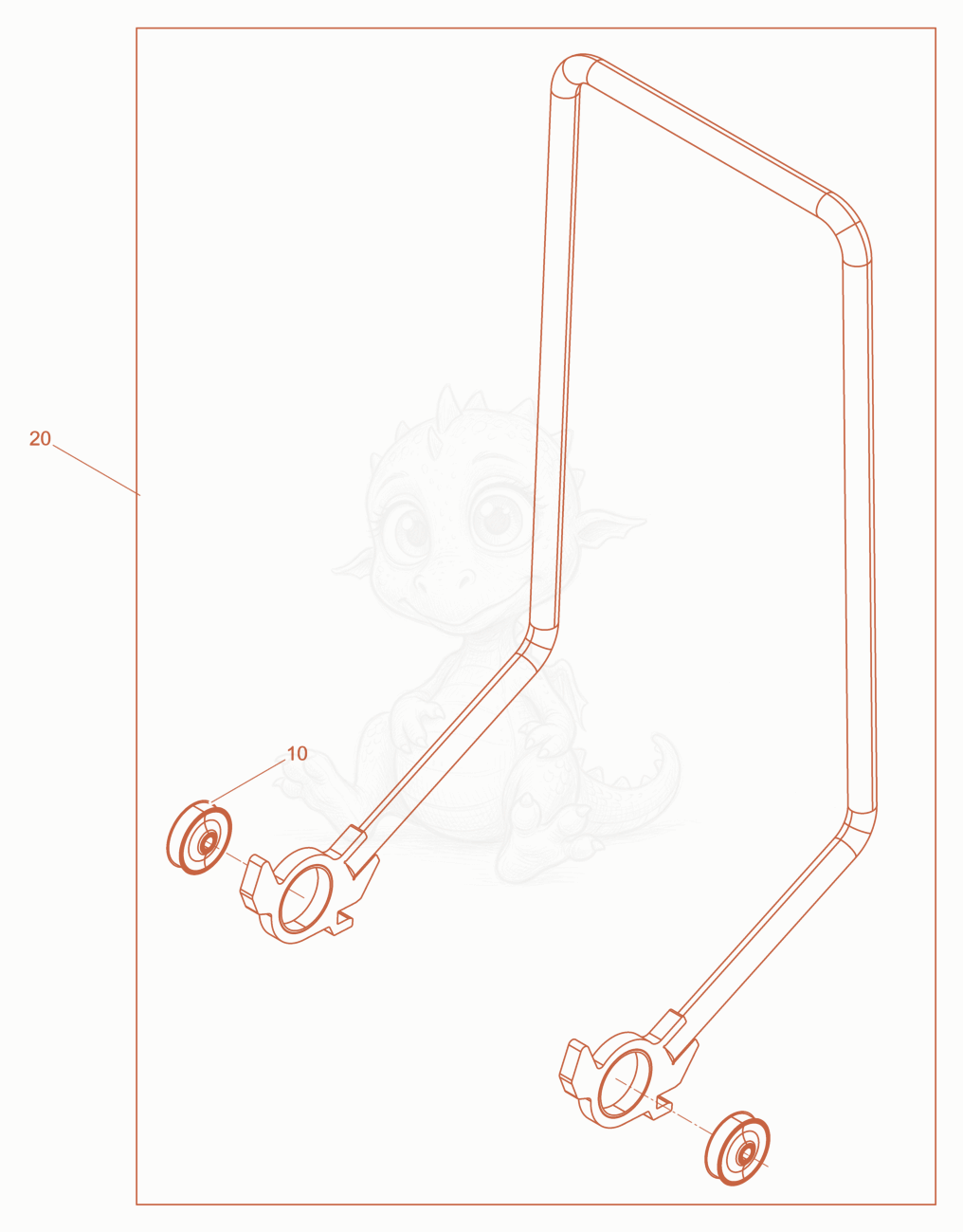 Exploded parts diagram of the Guide Handle of a Wacker Neuson XPSKMAT, with numbered balloons