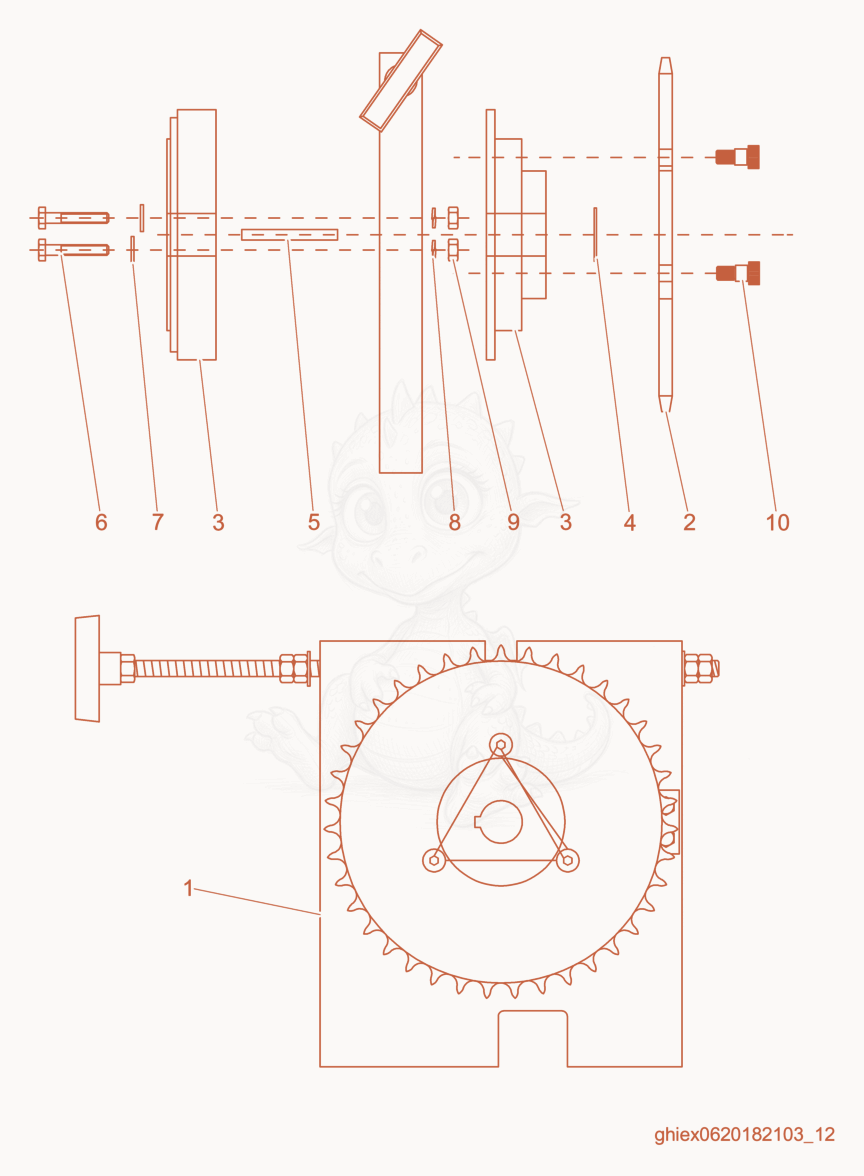 Exploded parts diagram of the Clutch and brake cpl. of a Wacker Neuson S3000, with numbered balloons