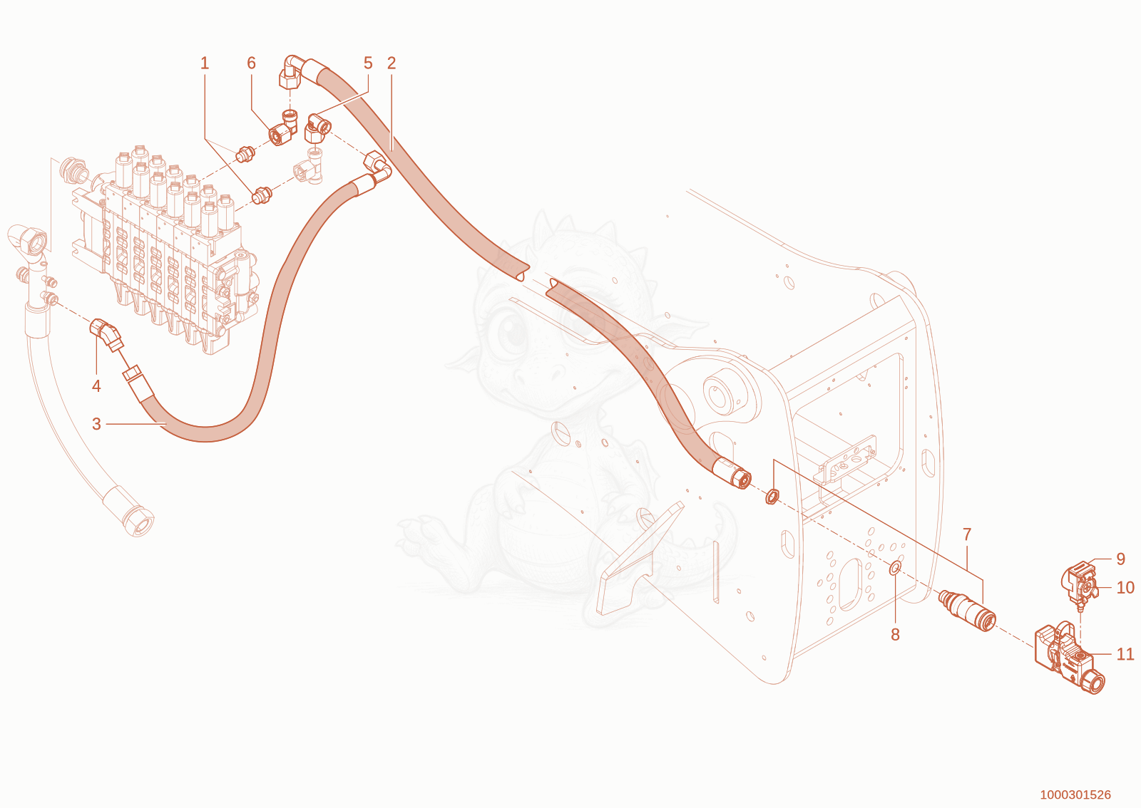 Exploded parts diagram of the Cycle opt. of a Wacker Neuson TH735(415-06), with numbered balloons