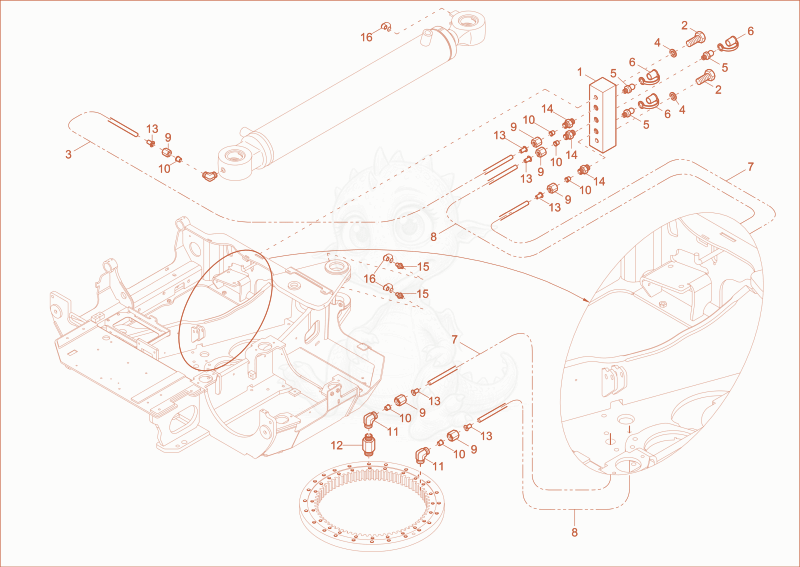 Exploded parts diagram of the LUBRICATION of a Wacker Neuson ET35, with numbered balloons