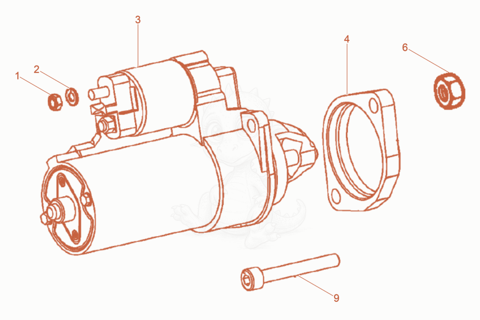 Exploded parts diagram of the Starter of a Wacker Neuson DPU90LEC770US, with numbered balloons