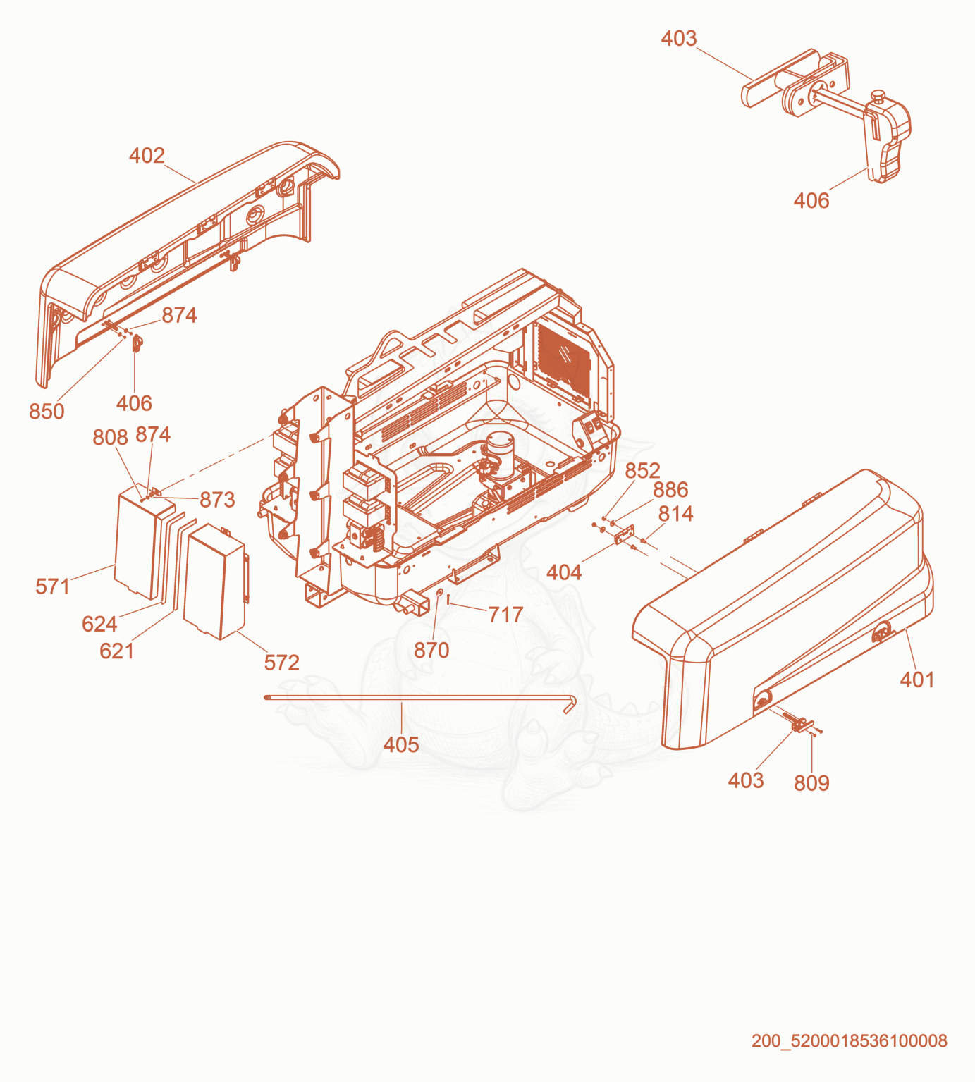 Exploded parts diagram of the Enclosure Panels of a Wacker Neuson LTN6L-VS, with numbered balloons