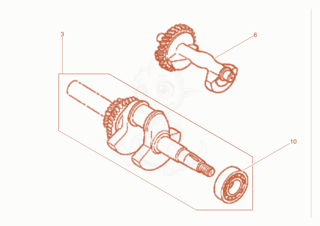 Exploded parts diagram of the Crankshaft of a Wacker Neuson GV7000A, with numbered balloons