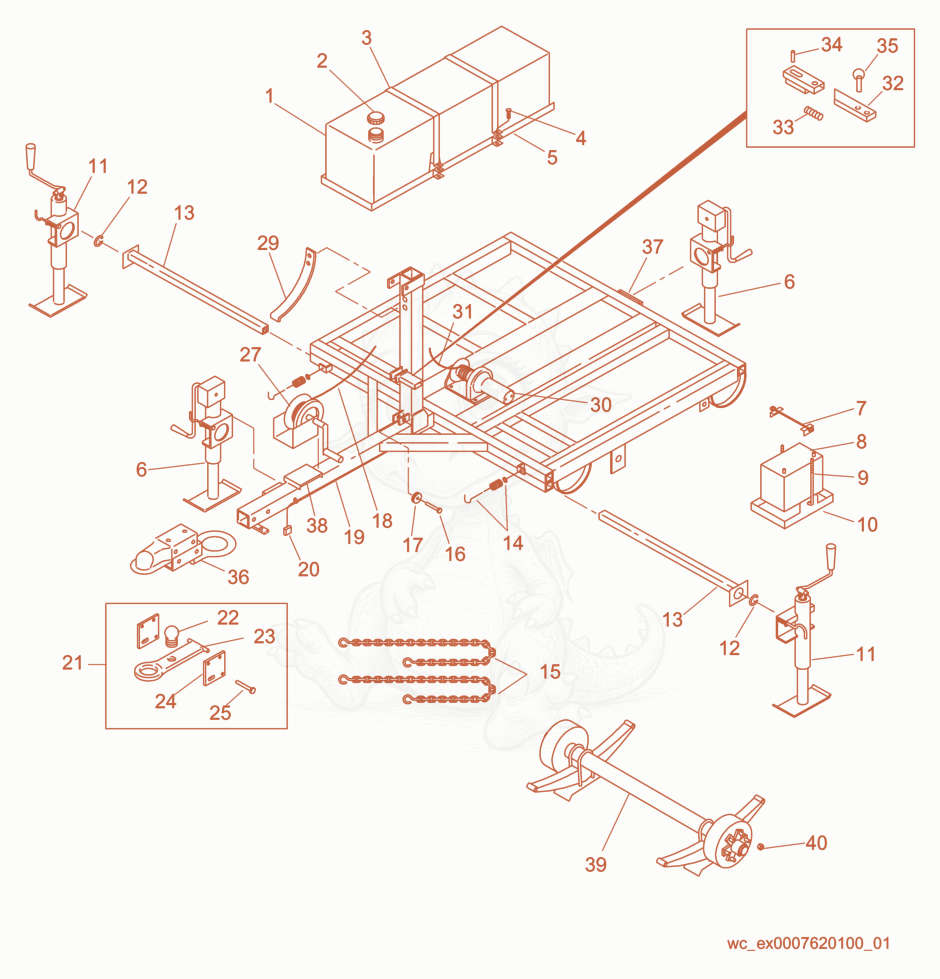 Exploded parts diagram of the Frame/Components of a Wacker Neuson LT4Z, with numbered balloons