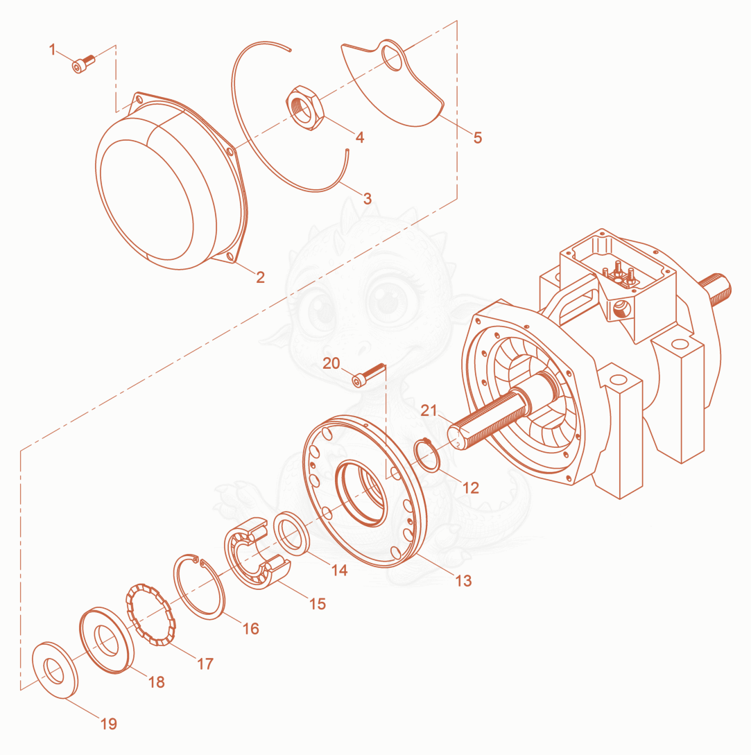 Exploded parts diagram of the External Vibrator cpl. of a Wacker Neuson AR75/6/250, with numbered balloons