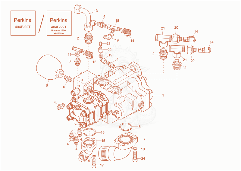 Exploded parts diagram of the hydraulic pump of a Wacker Neuson EZ53, with numbered balloons