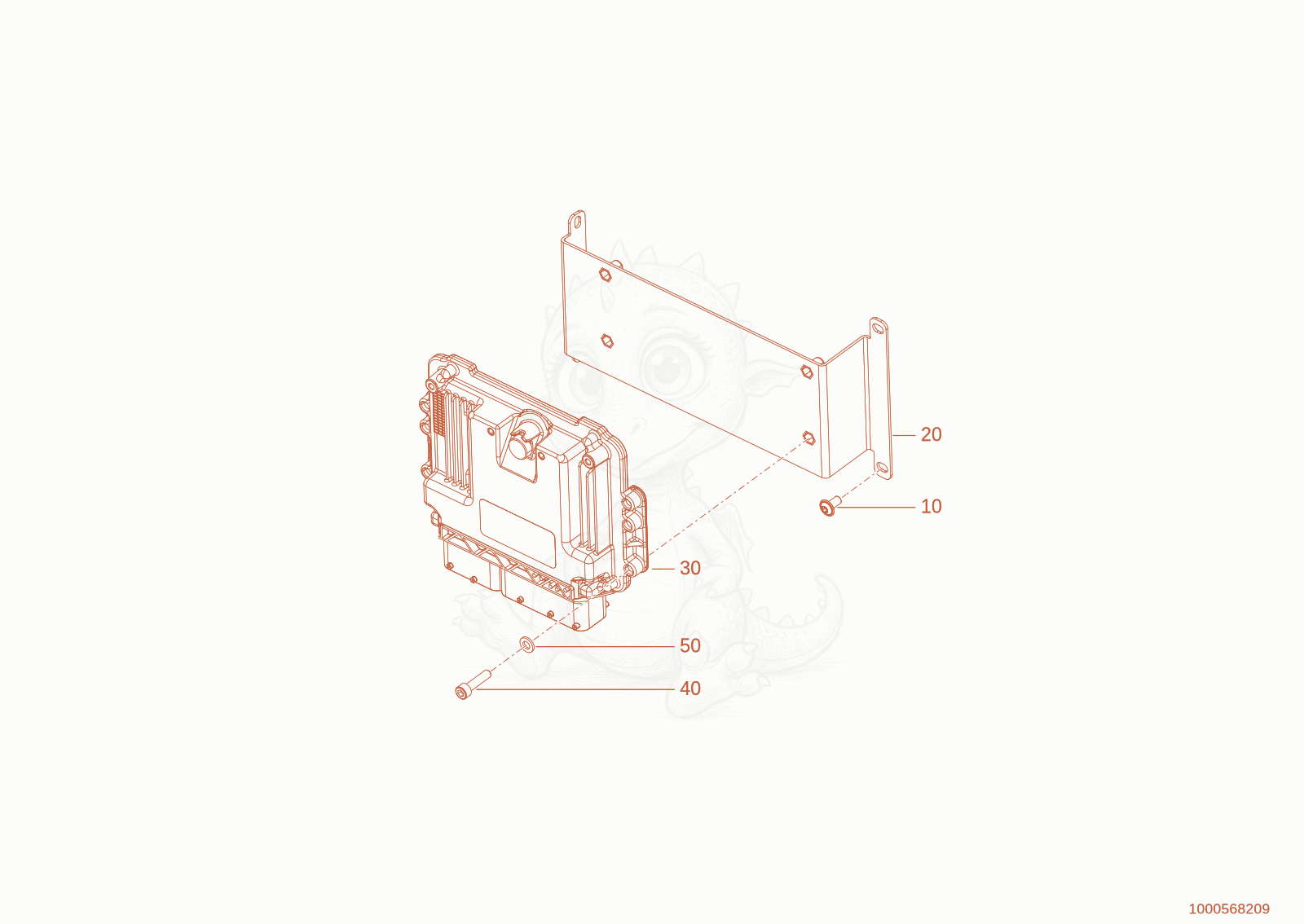 Exploded parts diagram of the control unit of a Wacker Neuson WL28(A01-01), with numbered balloons