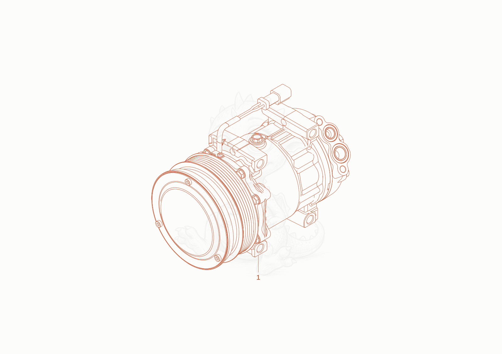 Exploded parts diagram of the compressor aircondition of a Wacker Neuson WL60STAGEV, with numbered balloons