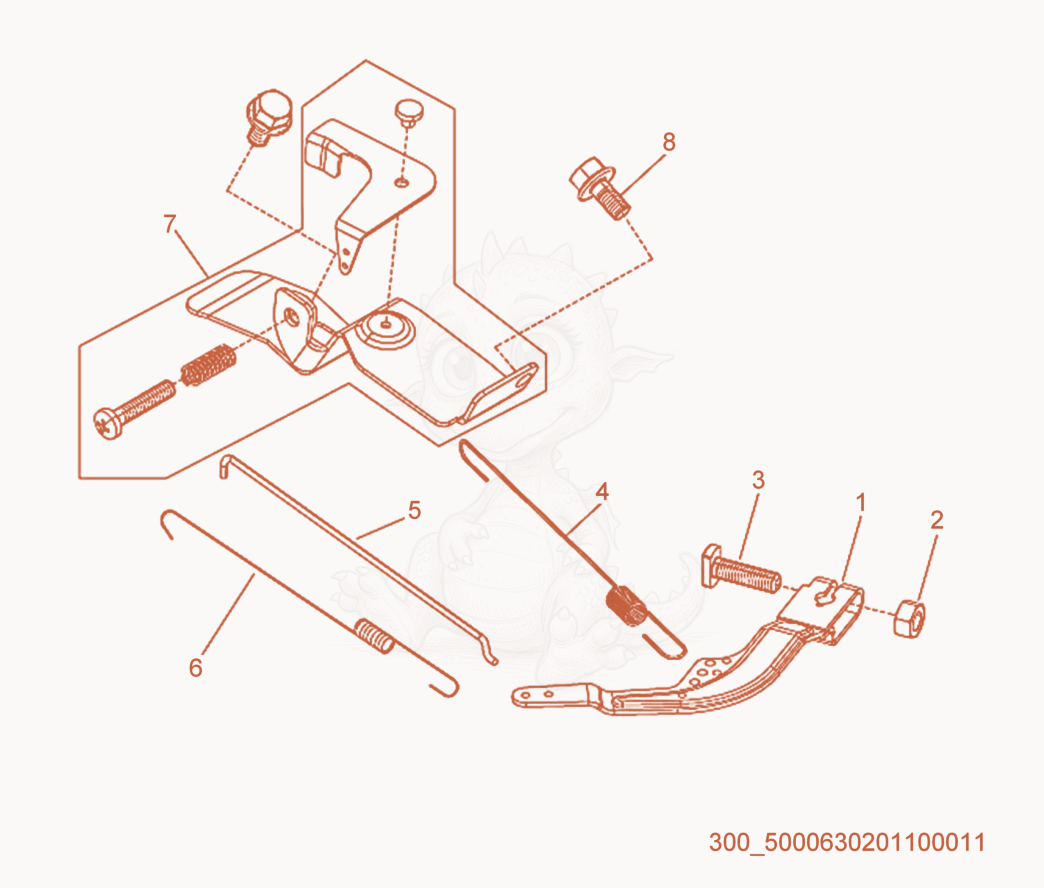 Exploded parts diagram of the Throttle Control of a Wacker Neuson MG3SD, with numbered balloons