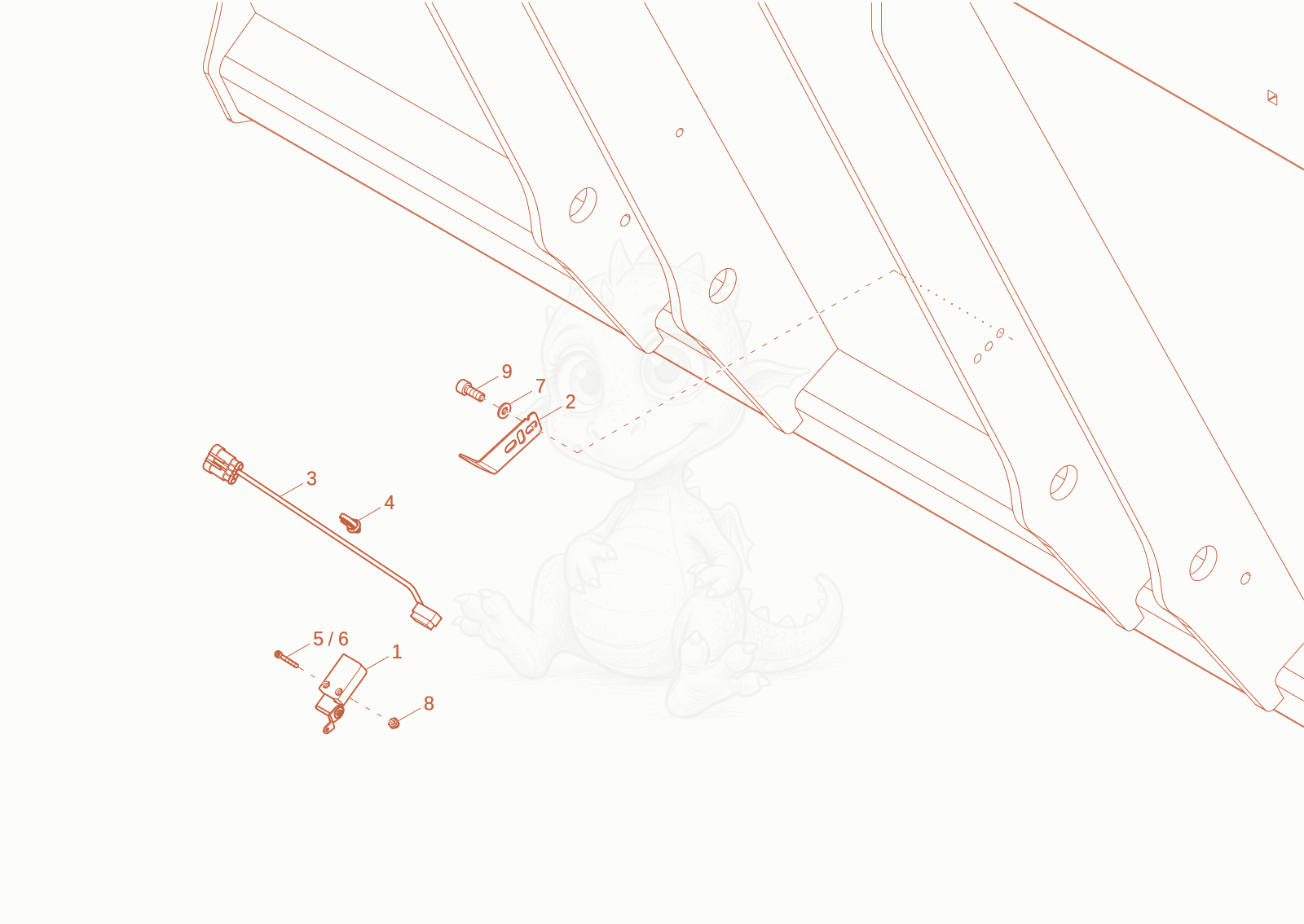 Exploded parts diagram of the skip Monitoring device of a Wacker Neuson DV90-2, with numbered balloons