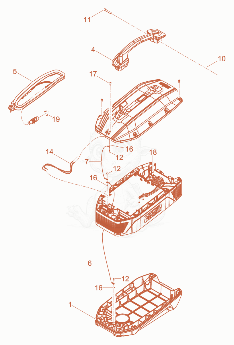 Exploded parts diagram of the Frequency Converters of a Wacker Neuson FUH35/2/042, with numbered balloons