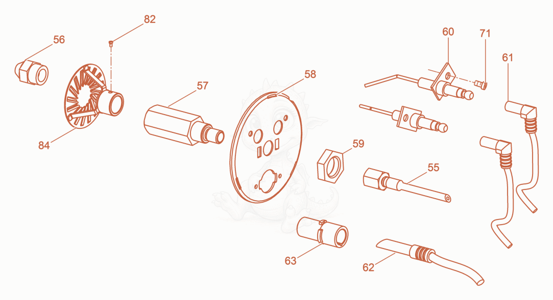Exploded parts diagram of the Injector Holder of a Wacker Neuson HI34, with numbered balloons