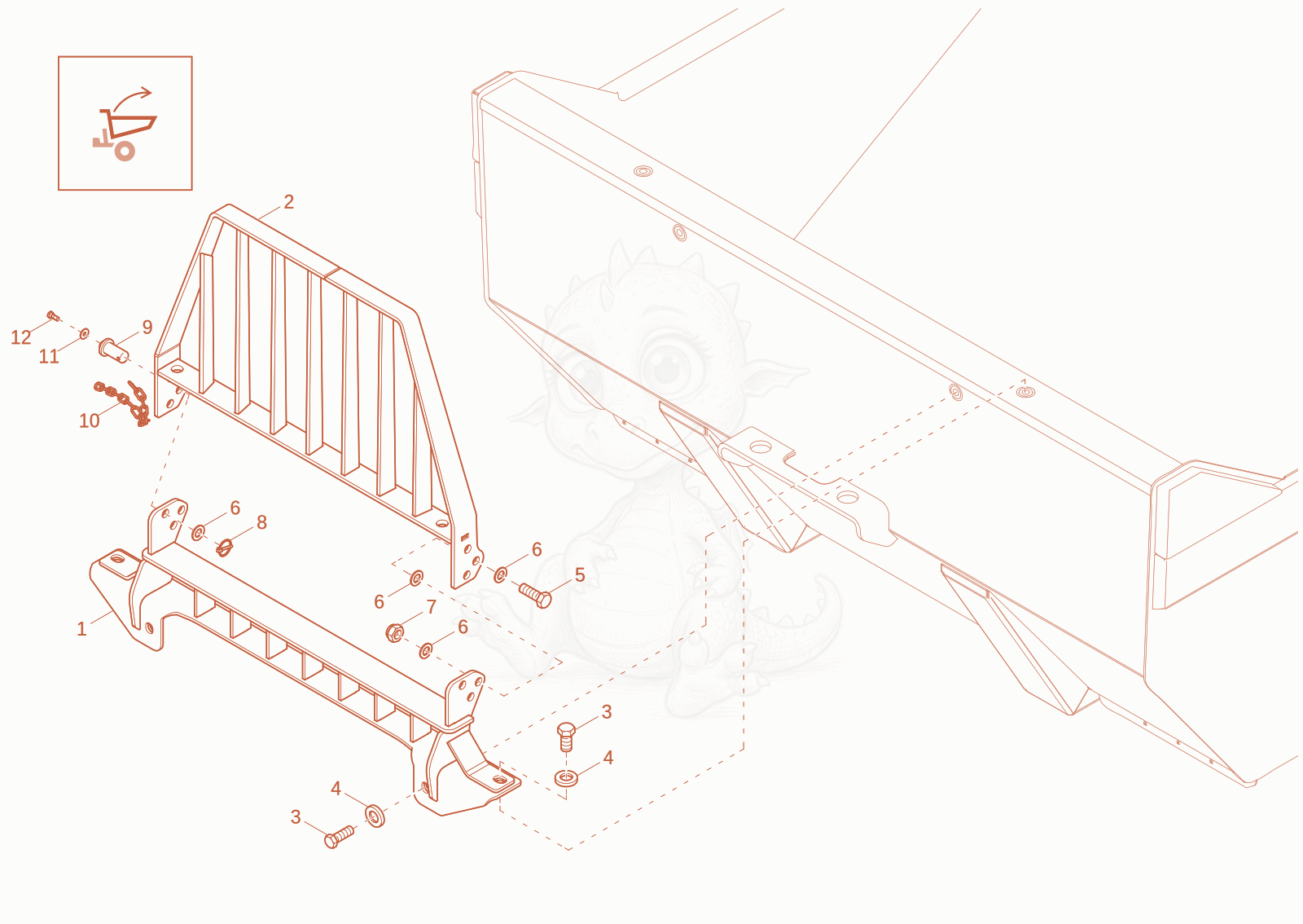 Exploded parts diagram of the protecting screen (Option) of a Wacker Neuson DV90-2, with numbered balloons