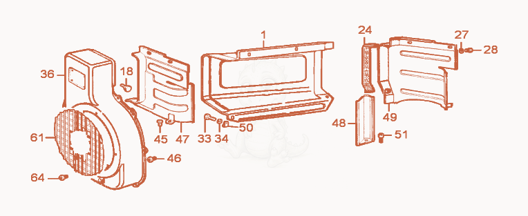 Exploded parts diagram of the Cover - Flywheel Cover of a Wacker Neuson DPU9070, with numbered balloons