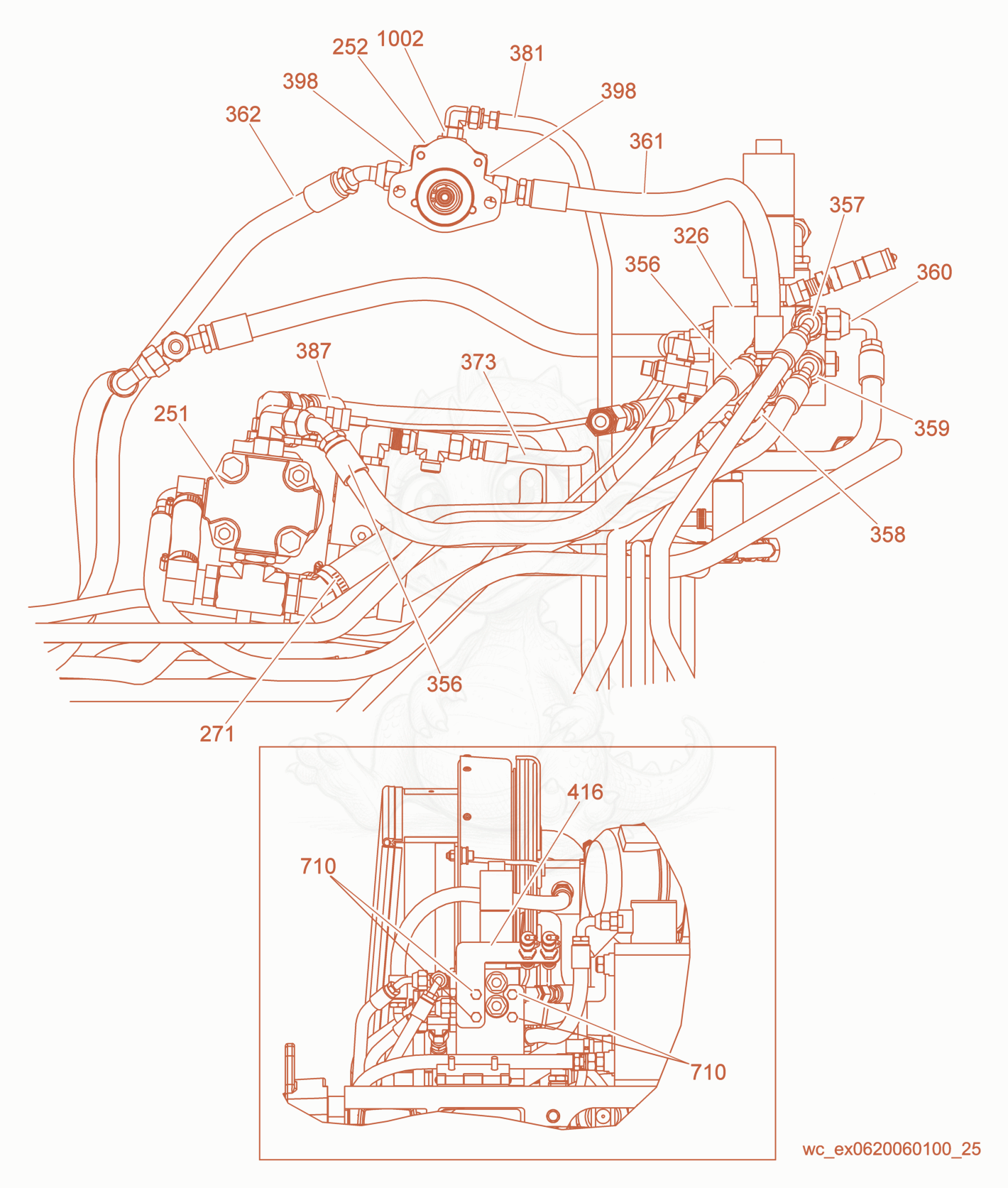 Exploded parts diagram of the Hydraulics-Fan Motor of a Wacker Neuson RD16-90, with numbered balloons