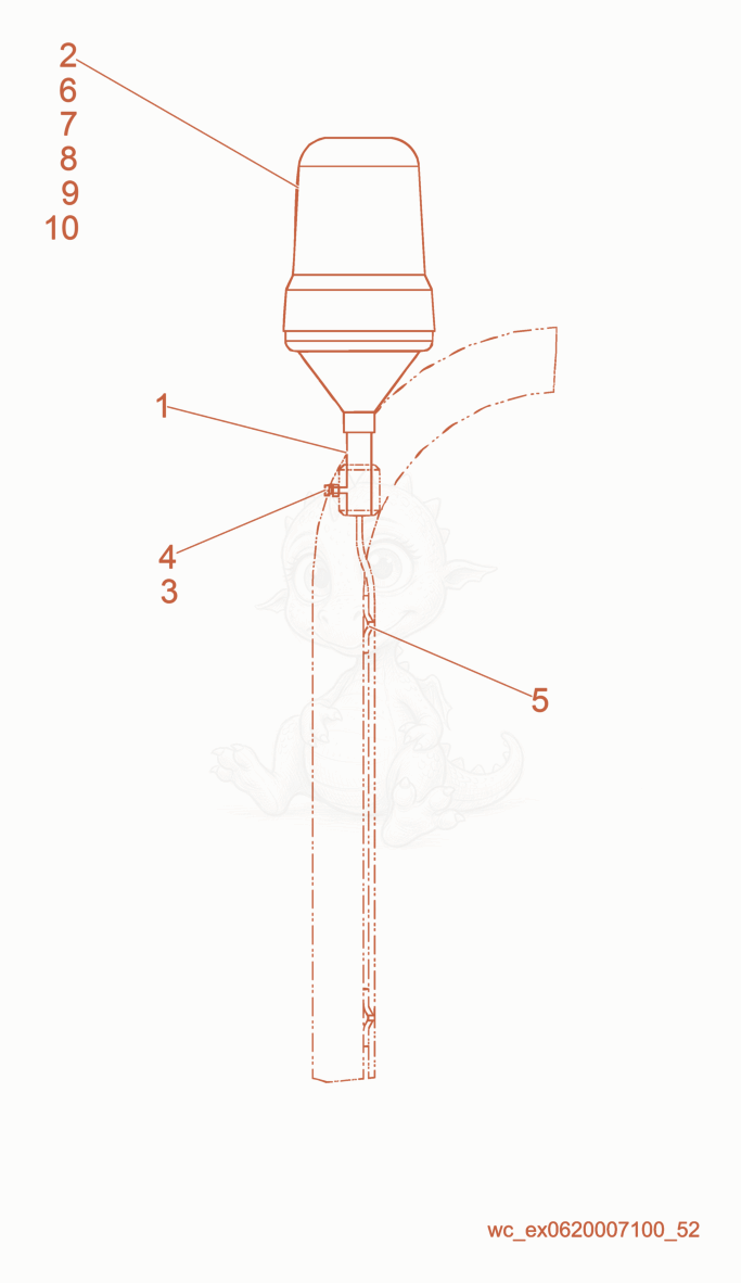 Exploded parts diagram of the Warning Light of a Wacker Neuson RD27-100, with numbered balloons