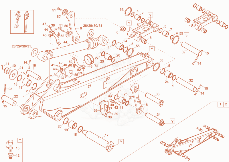 Exploded parts diagram of the DIPPER ARM LONG (OPTION) of a Wacker Neuson 14504, with numbered balloons