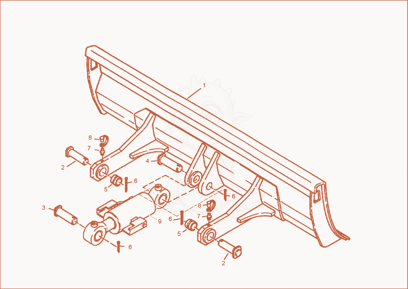 Exploded parts diagram of the dozer blade of a Wacker Neuson 3802WD, with numbered balloons