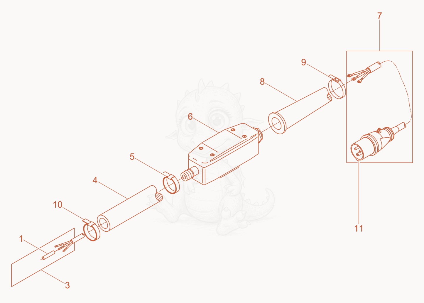 Exploded parts diagram of the Hose Connection cpl. of a Wacker Neuson IREN386MGV, with numbered balloons