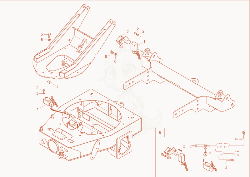 Exploded parts diagram of the SECURITY INSTALLATION SLE (Option) of a Wacker Neuson 2001, with numbered balloons
