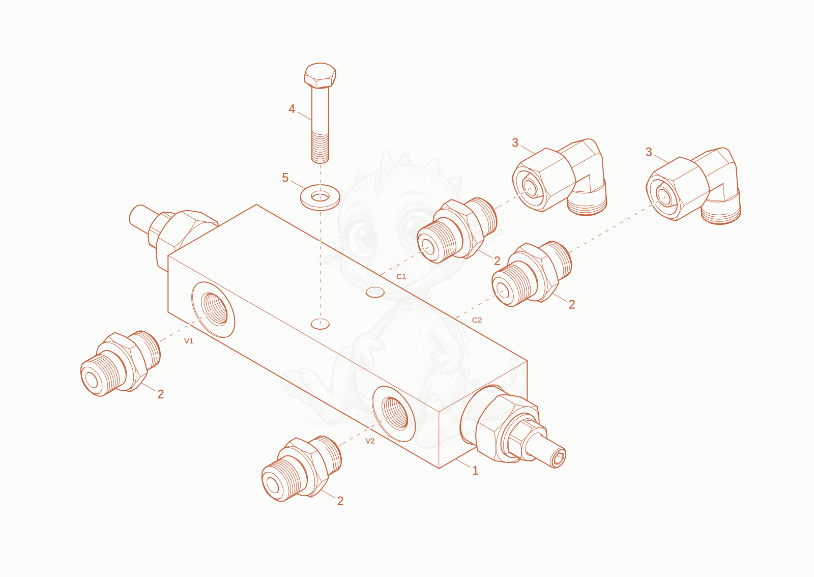 Exploded parts diagram of the sinkbrake valve of a Wacker Neuson EZ26E, with numbered balloons