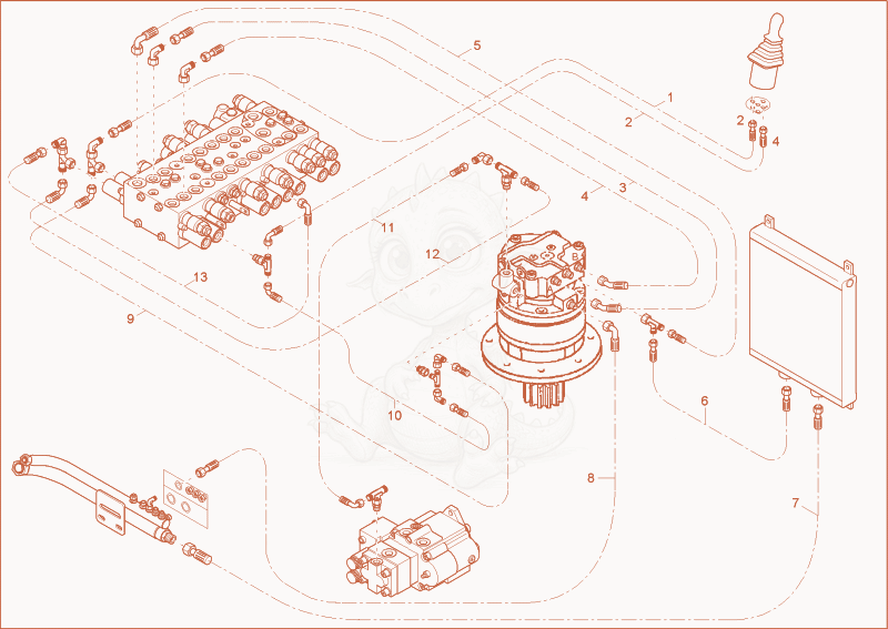 Exploded parts diagram of the TURNTABLE DRIVE UNIT INSTALLATION of a Wacker Neuson 38Z3, with numbered balloons