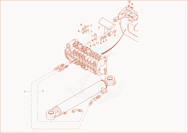 Exploded parts diagram of the SWIVEL CYLINDER OPERATION of a Wacker Neuson 1404, with numbered balloons
