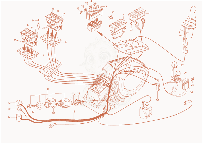 Exploded parts diagram of the ENGINE WIRE HARNESS 3 of a Wacker Neuson 6002RD, with numbered balloons
