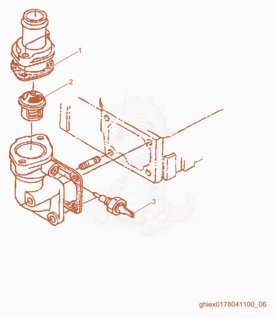 Exploded parts diagram of the Thermostat of a Wacker Neuson TRAILER-CUB700GM, with numbered balloons