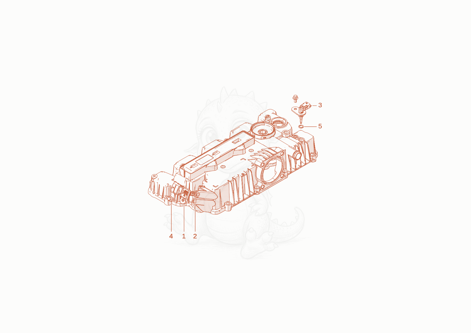 Exploded parts diagram of the sensor of a Wacker Neuson DV90-2, with numbered balloons