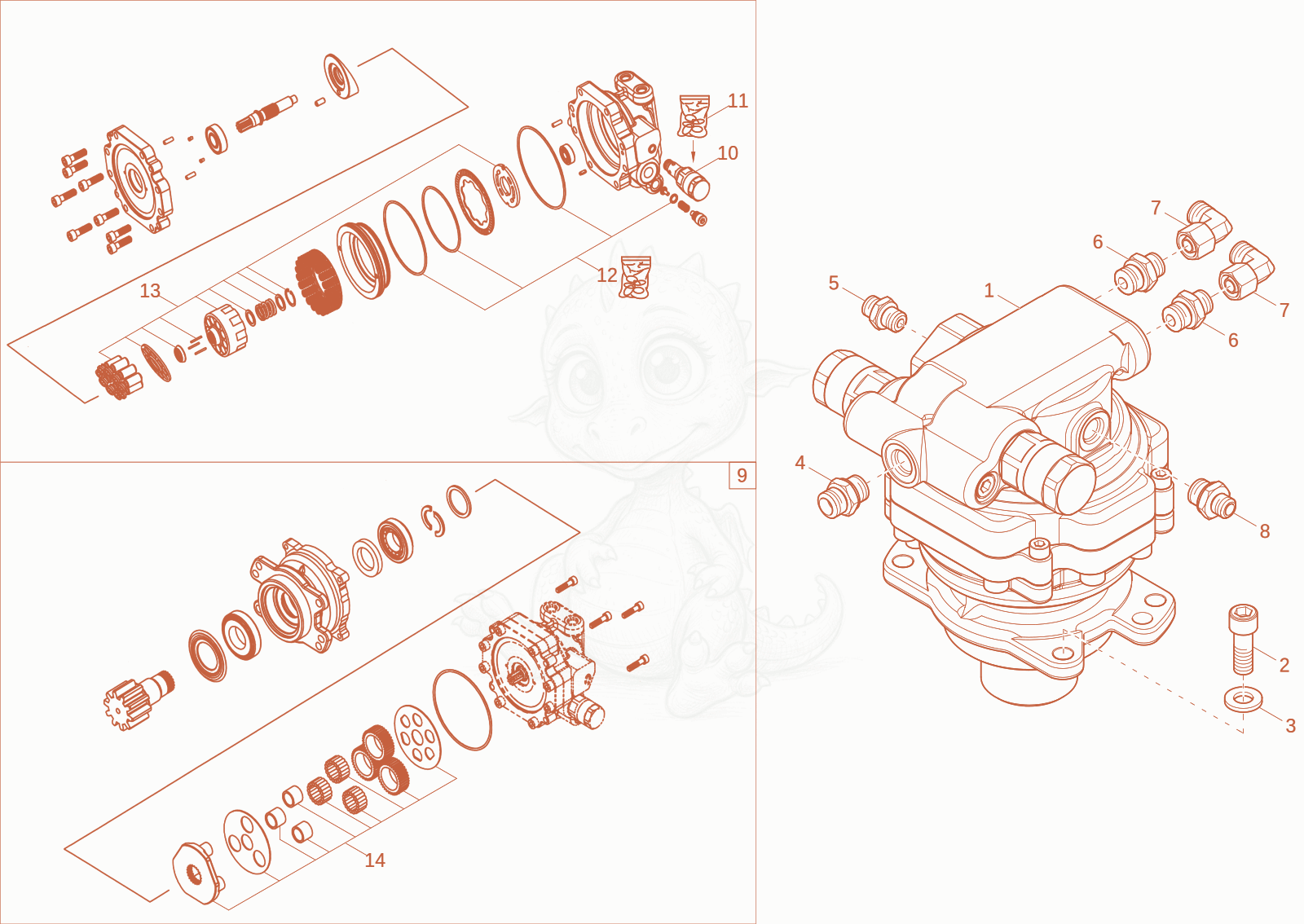 Exploded parts diagram of the TURNTABLE DRIVE UNIT of a Wacker Neuson ET25-2, with numbered balloons