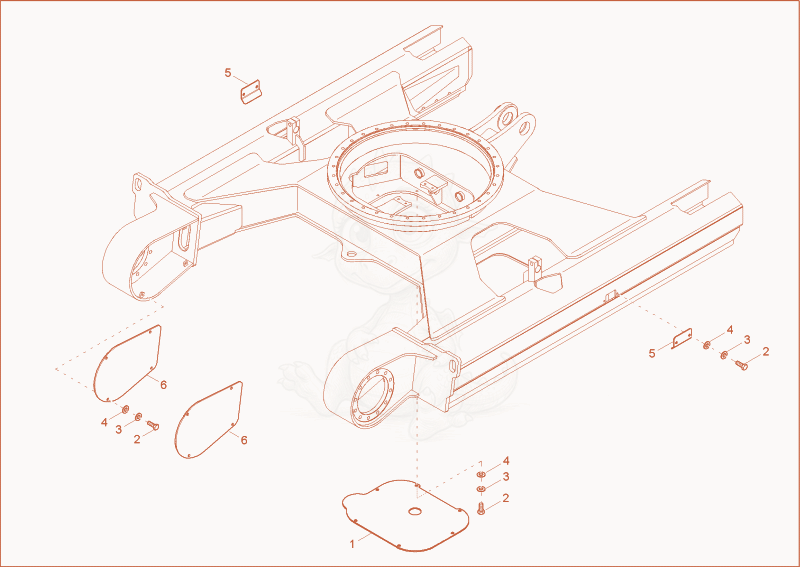 Exploded parts diagram of the cover undercarriage of a Wacker Neuson 75Z3, with numbered balloons