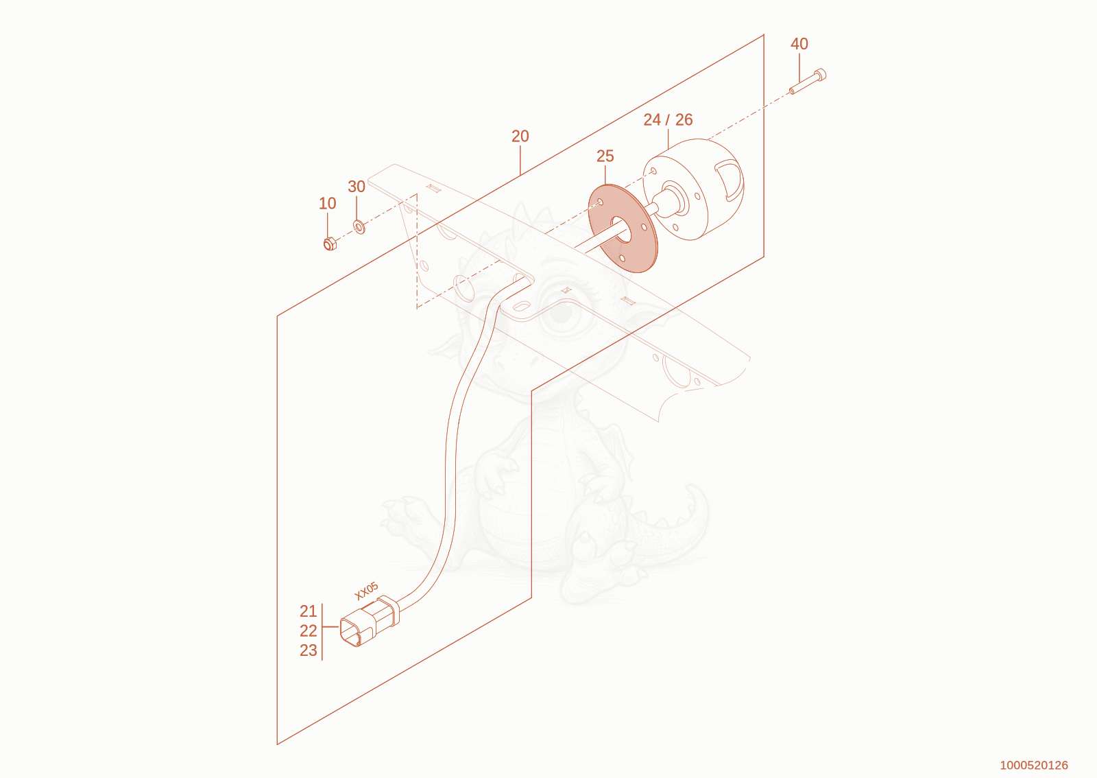 Exploded parts diagram of the socket of a Wacker Neuson WL950(A05-01), with numbered balloons
