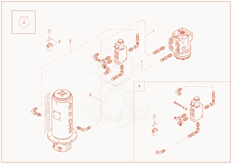 Exploded parts diagram of the Change-Over steering direction (Option) of a Wacker Neuson 9503, with numbered balloons