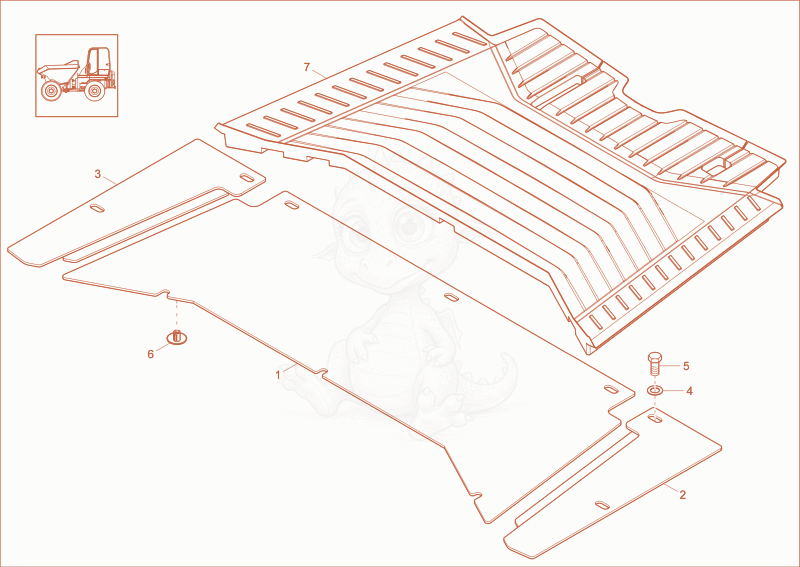 Exploded parts diagram of the FLOOR PANEL (option) of a Wacker Neuson DW30, with numbered balloons
