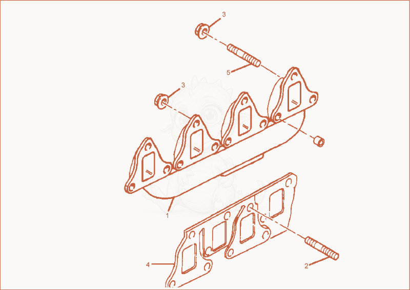 Exploded parts diagram of the suction manifold of a Wacker Neuson 6001, with numbered balloons
