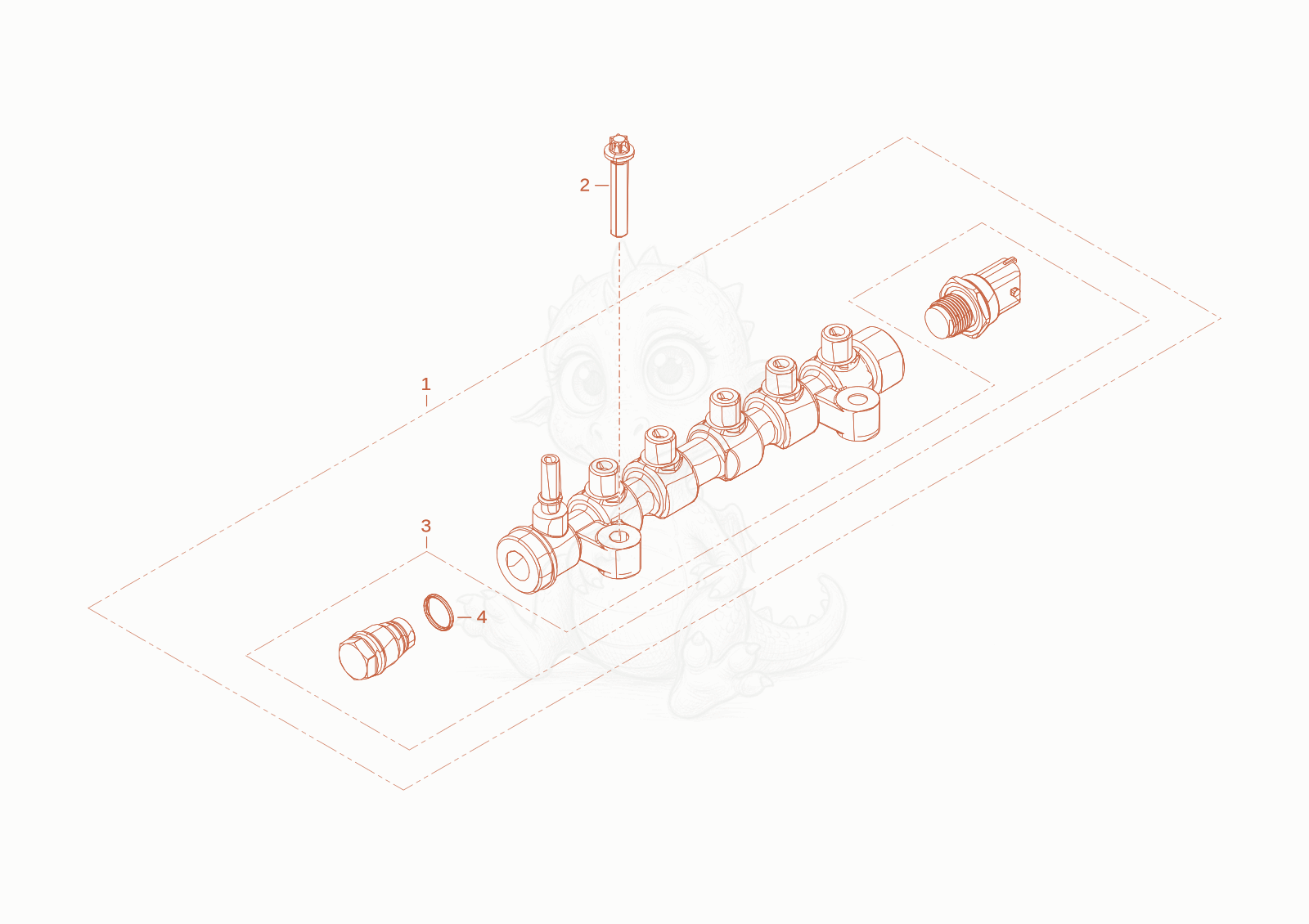 Exploded parts diagram of the injection line of a Wacker Neuson WL52CANOPY, with numbered balloons