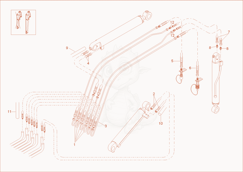 Exploded parts diagram of the ARMSYSTEM INSTALLATION (OPTION) of a Wacker Neuson 3503RD, with numbered balloons
