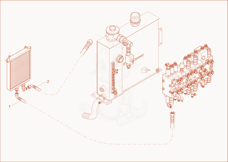 Exploded parts diagram of the OIL COOLER INSTALLATION of a Wacker Neuson 2503, with numbered balloons