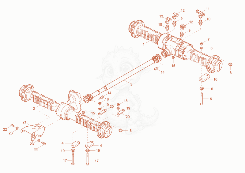 Exploded parts diagram of the AXLE of a Wacker Neuson DV60, with numbered balloons