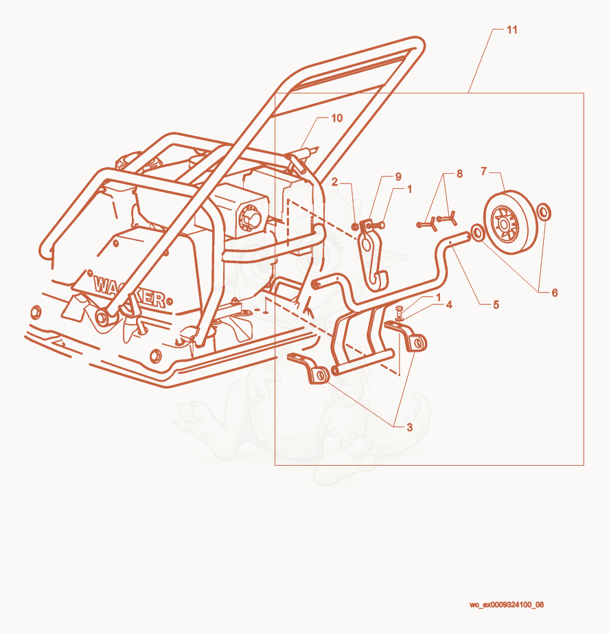 Exploded parts diagram of the Wheel Kit of a Wacker Neuson WP1550R, with numbered balloons