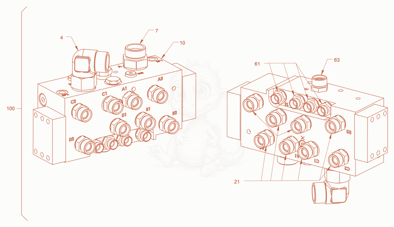 Exploded parts diagram of the advance drive of a Wacker Neuson RD40-130C, with numbered balloons